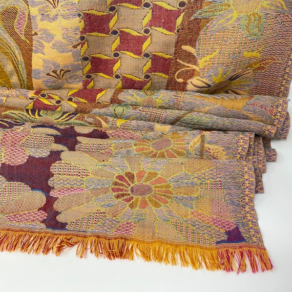 Indie Y2K Fashion Pure Natural Wool Jacquard Scarf with Fringe Ends, Butter Yellow