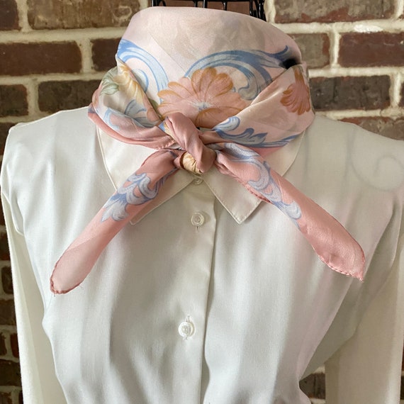 Vintage Berkshire Pink Floral Scarf, in a French Aubussons Style Design