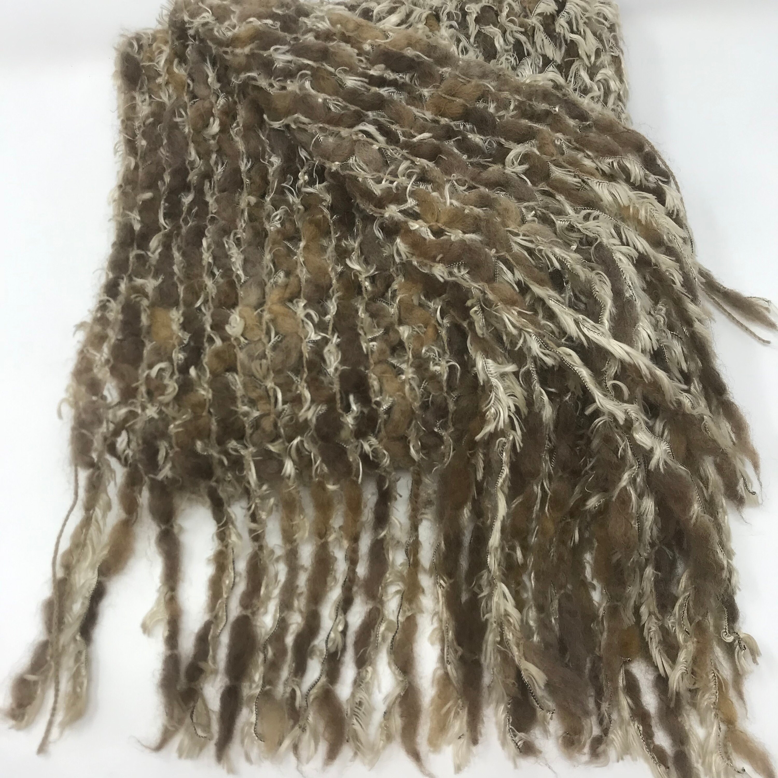 Open Weave Faux Fur Boa Scarf Long Interweaved Knit Scarf Etsy