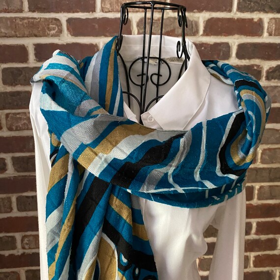 Vintage Retro Design Scarf, Classic 70's Style Bl… - image 3