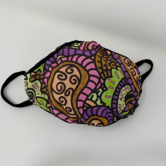 Face Mask Fashionable Graffiti Design Washable Face Mask Etsy