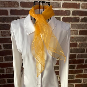 Vintage Mod Orange Tulle Scarf: 1960s Style Sheer Neck Accessory
