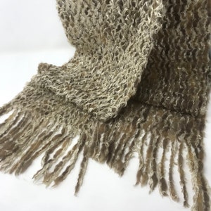 Open Weave Faux Fur Boa Scarf, Long Interweaved Knit Scarf, Bohemian Scarf image 9