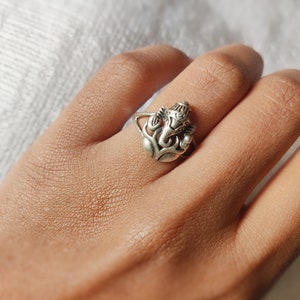 Ganesha Ring Silver Sterling Silver Ring Handmade Band Rings Ganesha Ring Silver Sterling Silver Ring Handmade Band Rings