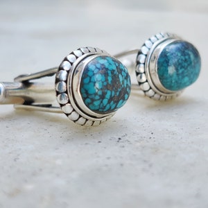 Handmade Turquoise cufflinks silver cufflinks buttons  silver buttons men&#39;s christmas gift