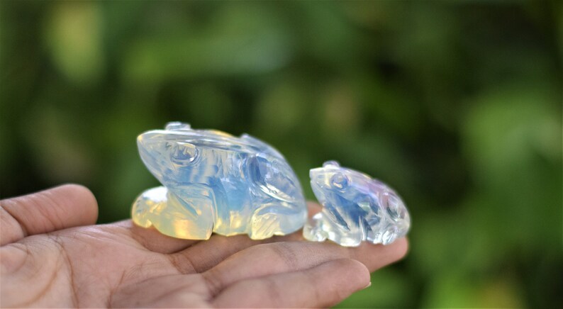 Handcarved Opal stone FROG Figure,good luck charm 2024 home decor perfect present gift