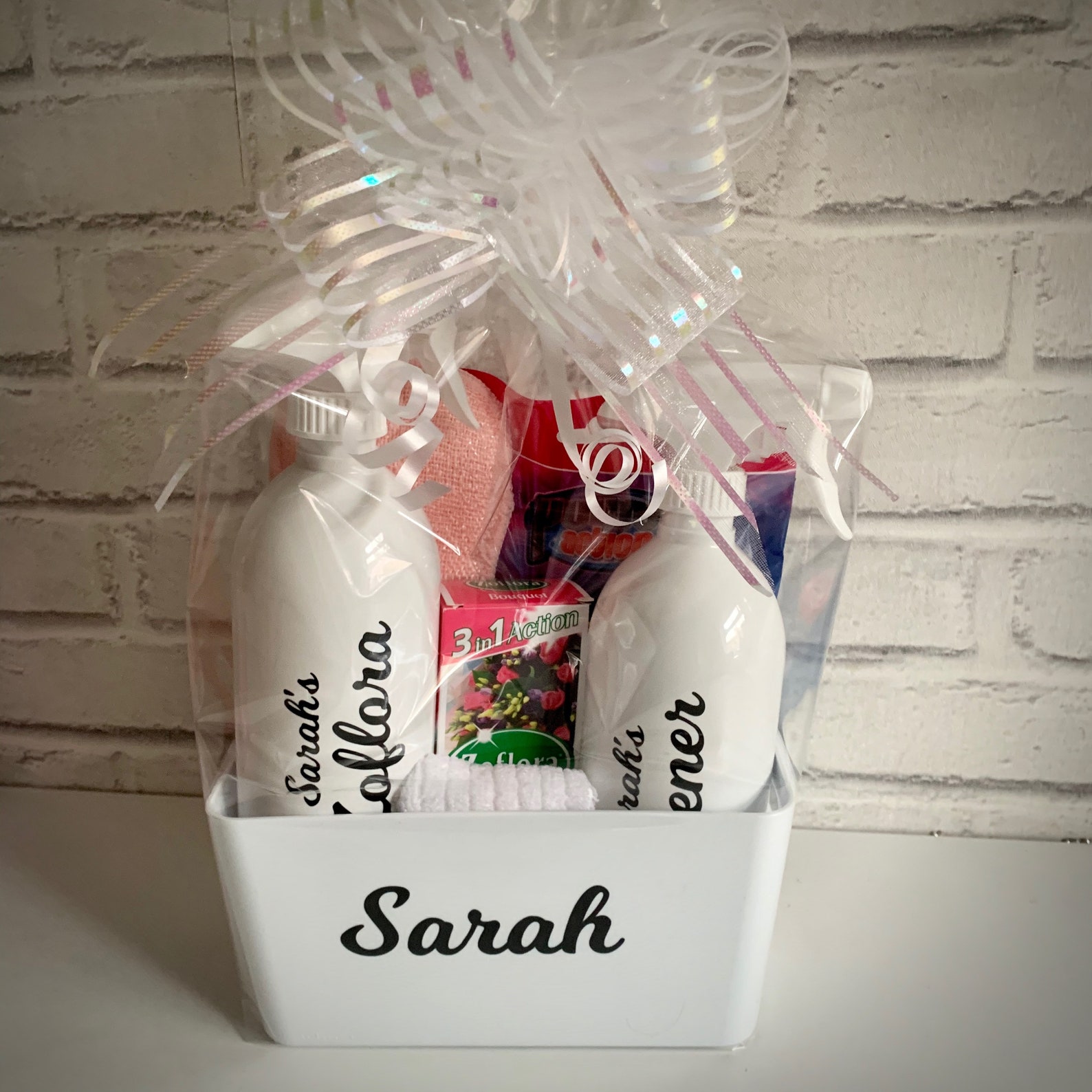 Personalised Zoflora cleaning Hamper new home hamper white Etsy