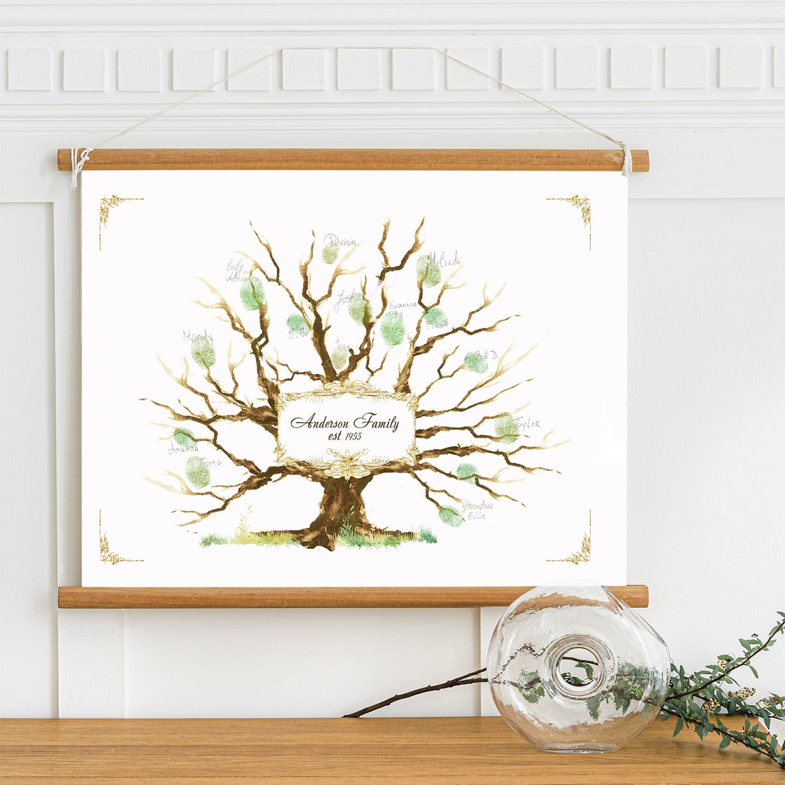 Fingerprint Family Tree Printable Instant Digital Download Etsy