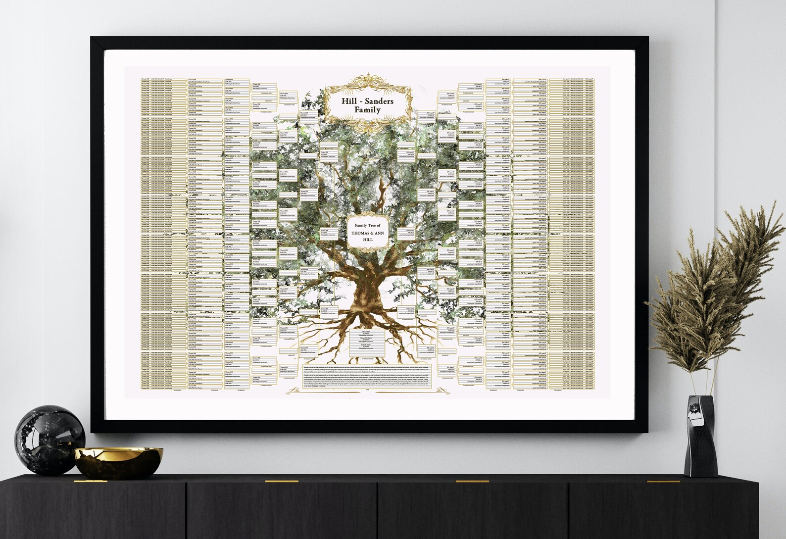 Large 10 generations family tree printable digital file. Royal | Etsy