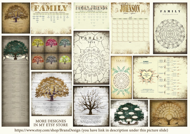 Cracked Ground Family Tree Rustic Design Family Tree - Etsy