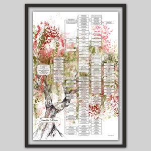 Personalized family tree. Family tree with children and all their descendants. Printable Christmas gift