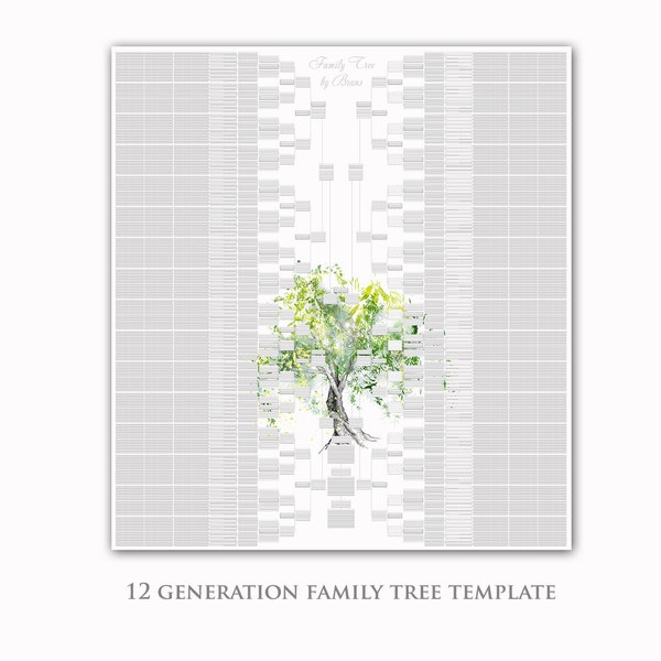 12 Generation Family Tree Chart Etsy UK