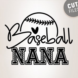 Béisbol Nana Svg, Fanático del Béisbol Svg, Diseño de Camisa de Béisbol Svg, Amor Béisbol Svg, Archivos de Corte para Cricut & Silhouette, Diseño de Béisbol