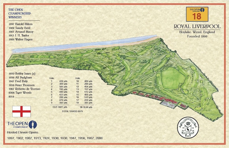 Royal Liverpool Golf Club With British Open Winners Etsy