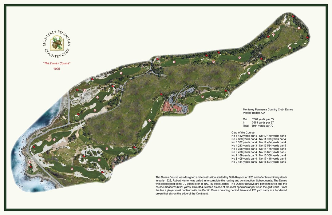 Monterey Peninsula CC Dunes Course - Etsy Österreich