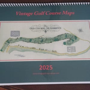 Calendrier 2025 par cartes de parcours de golf vintage