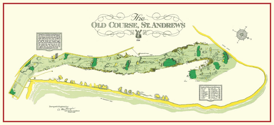 St. Andrews Links 17 X 11 Etsy