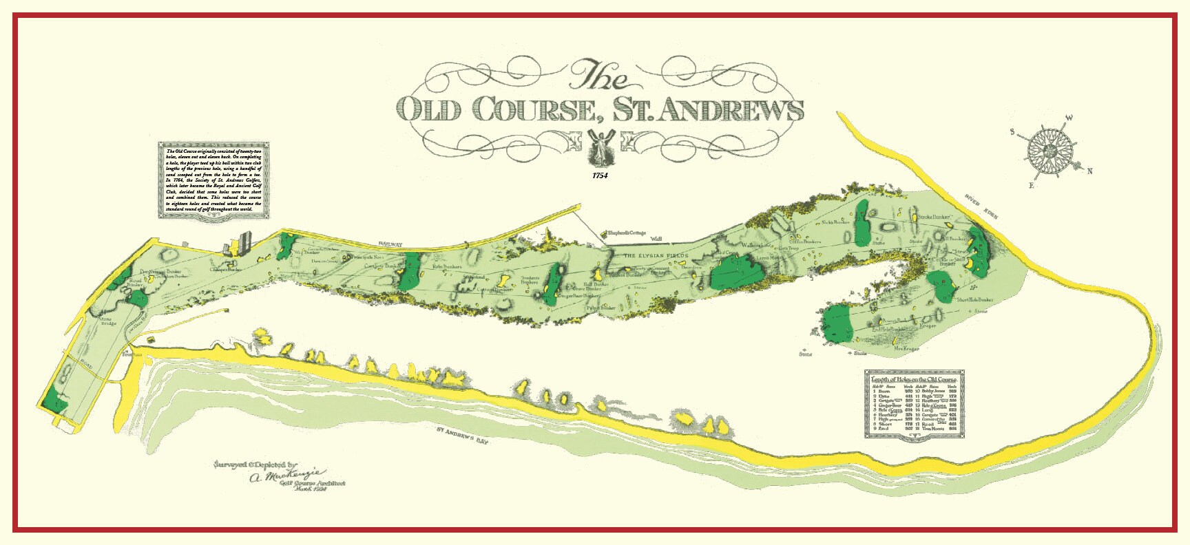 St. Andrews Links 17 x 11 Etsy