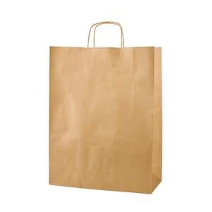 Brown Kraft Paper Gift Bags with Twisted Handles, Recyclable Shopping, Retail & Party Bags, 6 Sizes Medium 25x31x11cm