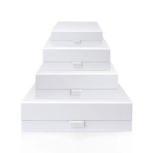 White Magnetic Gift Box, Luxury Flat Pack Gift Box for Weddings, Bridesmaid Proposals and Corporate Gifts, 4 Sizes