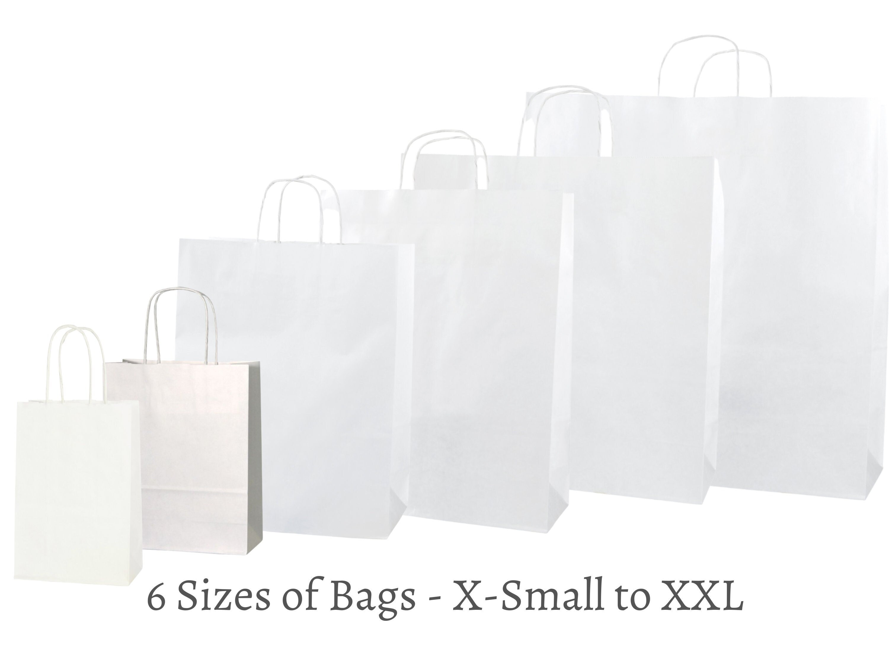 50 Small Kraft Paper Party Bags With Twist Handles – White, 120GSM, 15x21x8cm, Eco-Friendly Gift & Sweet Bags