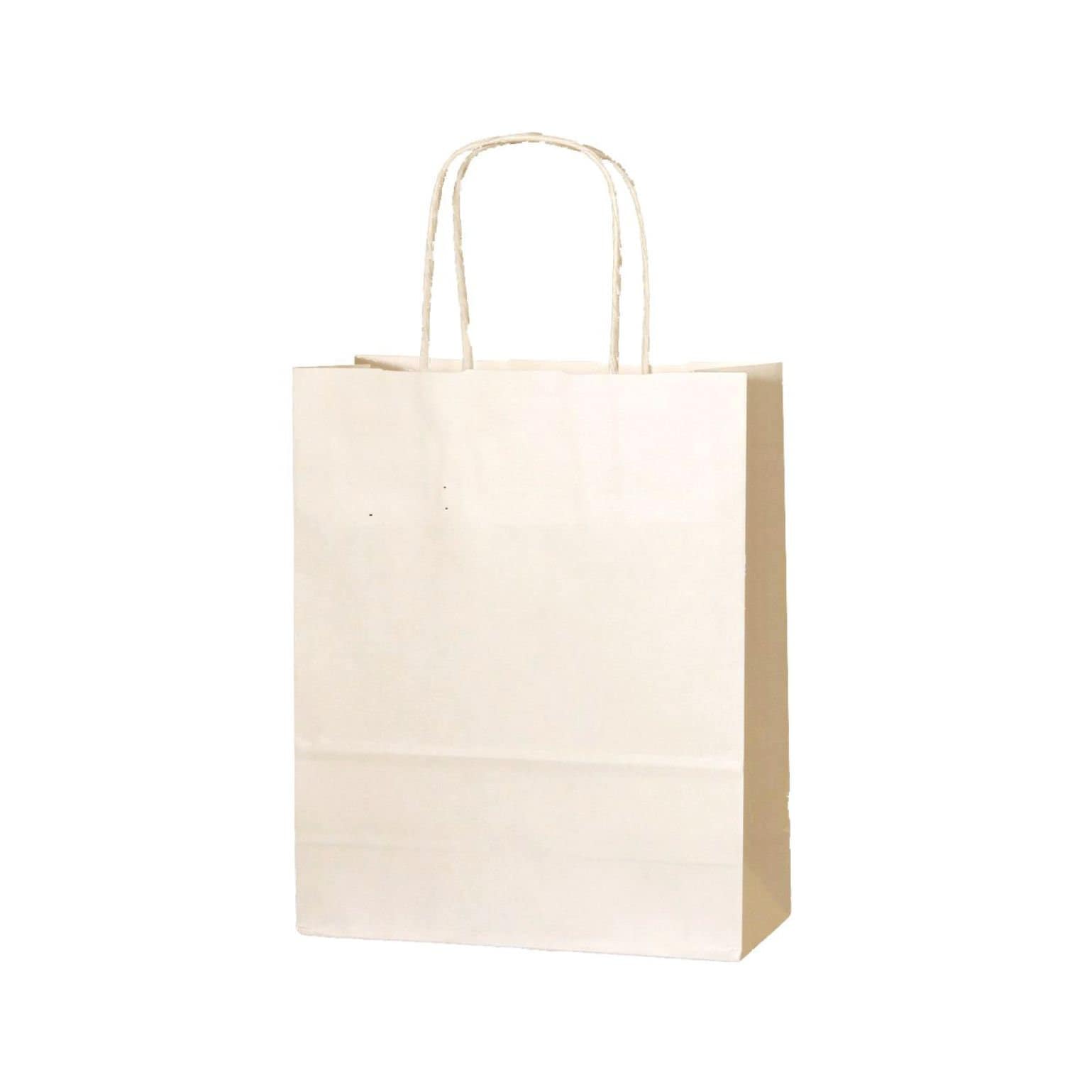 15 Cream Paper Party Gift Bags with Twist Handles – Small 18x22x8cm – Ideal for Birthdays, Weddings, and Events