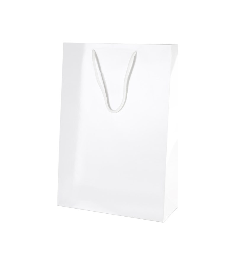 5 White Gloss Laminated Boutique Gift Bags Etsy UK