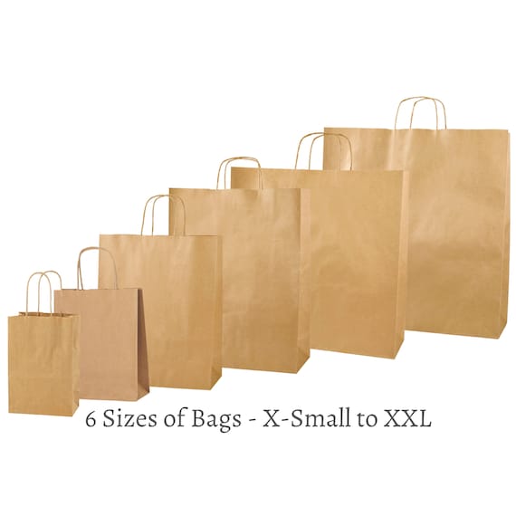 Eco-Friendly Brown Kraft Paper Bags with Twisted Handles | Recyclable & Reusable | Perfect for Gift, Shopping, Birthday , Wedding - 6 Sizes