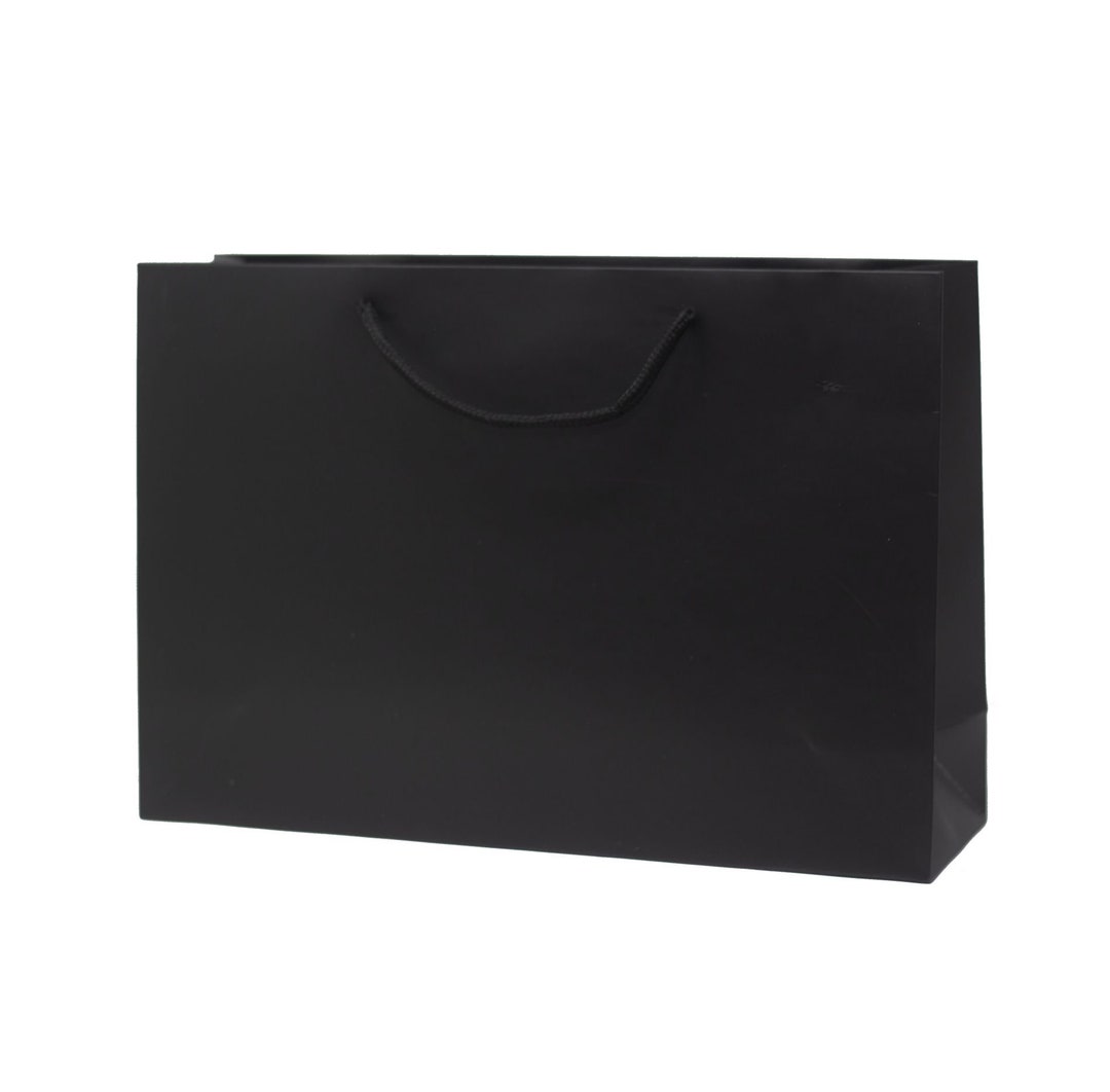 Luxury Matte Quality Boutique Black Paper Gift Bag with Handles