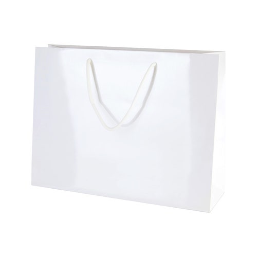 10 White Gloss Laminated Boutique Gift Bags 350x240x100mm Etsy UK