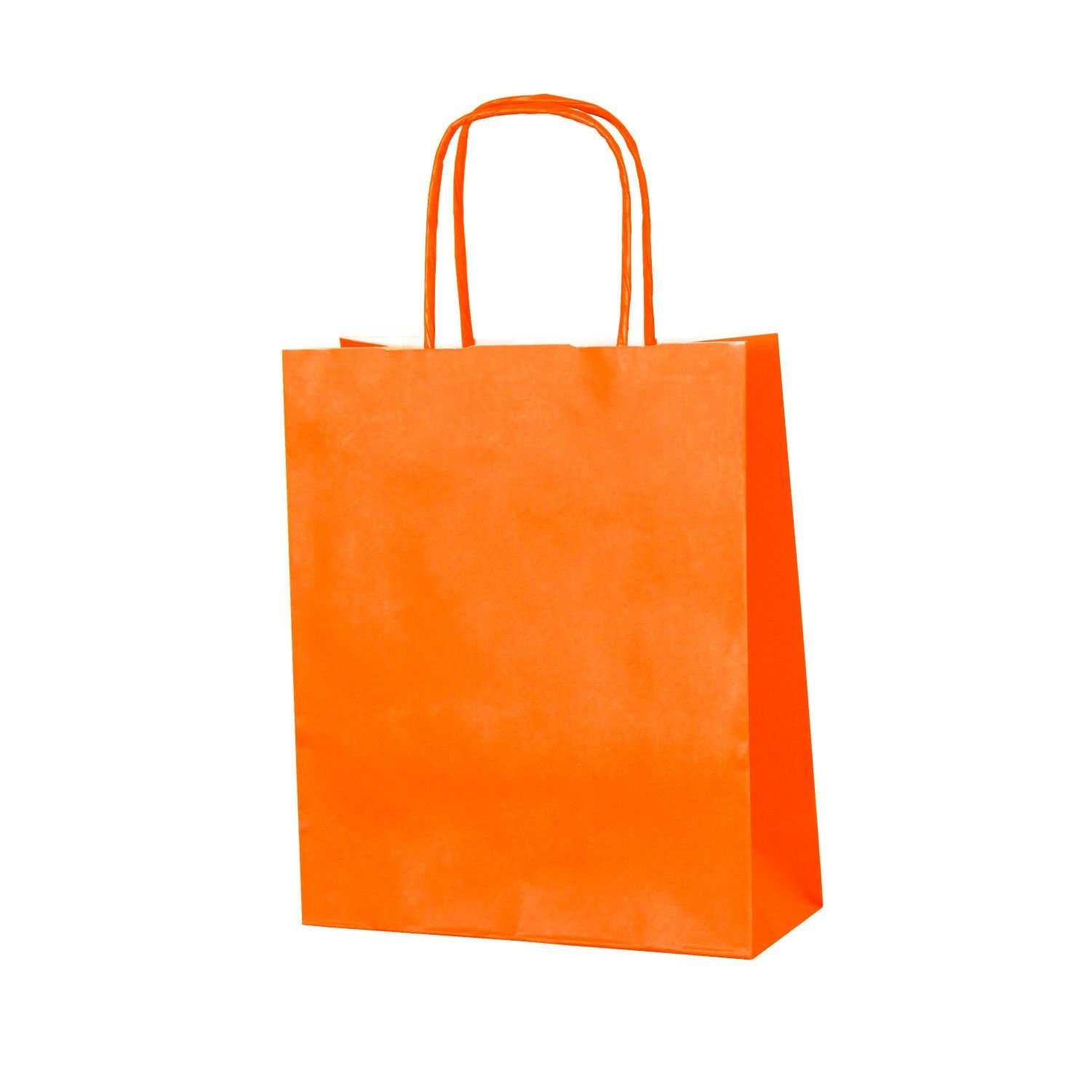 15 Orange Paper Party Gift Bags with Twist Handles Size Small Etsy