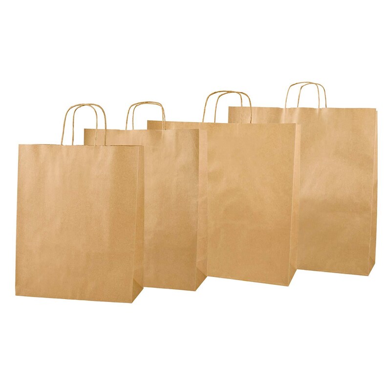 Brown Kraft Paper Gift Bags with Twisted Handles, Recyclable Shopping, Retail & Party Bags, 6 Sizes zdjęcie 10