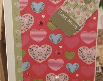 Handmade 'Best Mum' Greeting Card