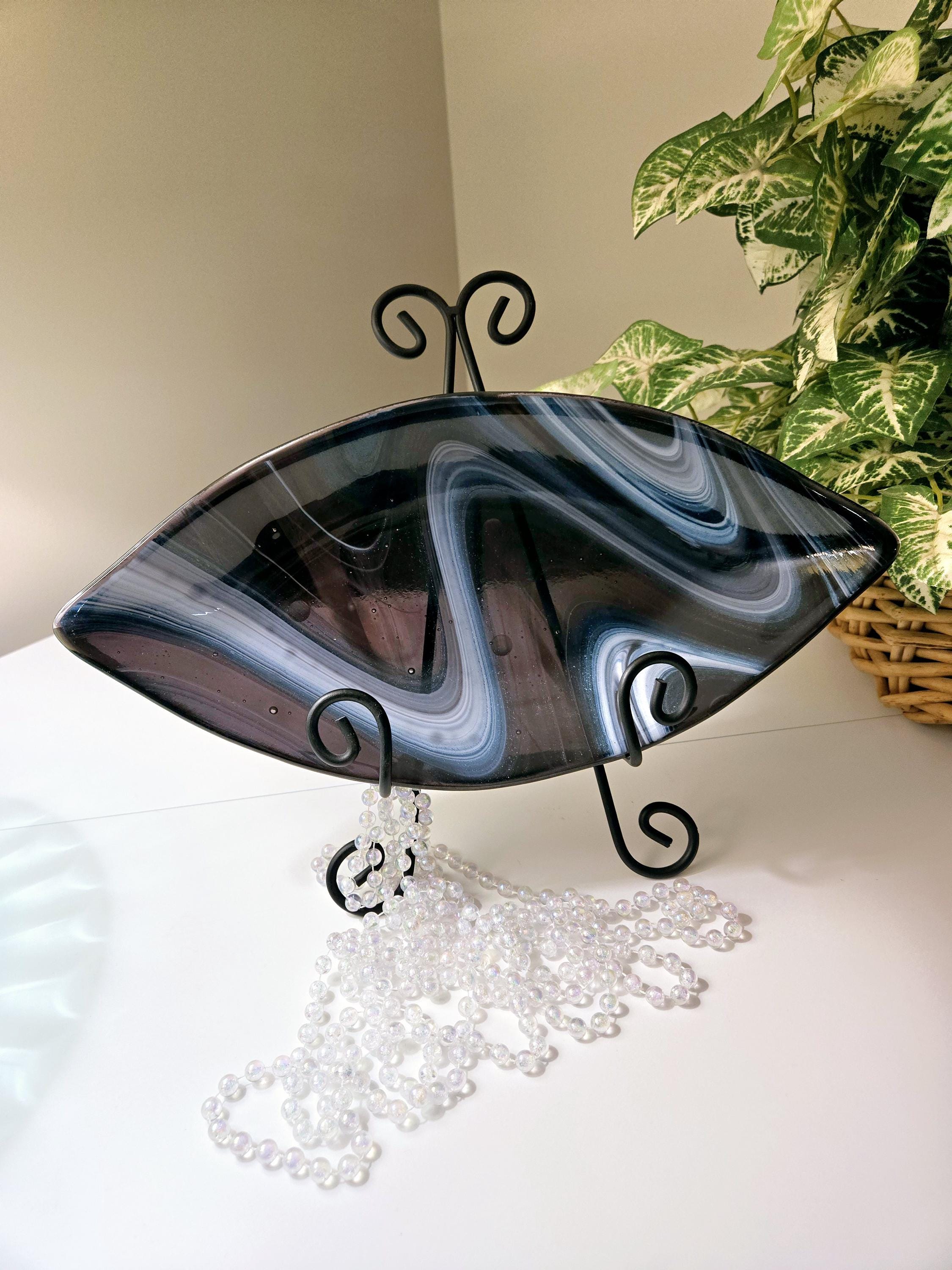 琉球ガラス ガラス製渦巻き模様足付きボウル