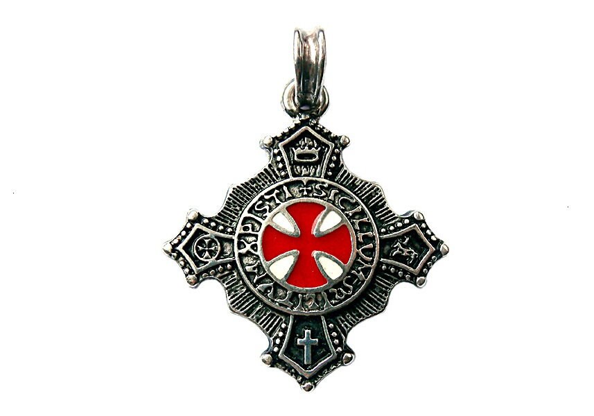 Knights Templar chain pendant silver plated on request with Etsy