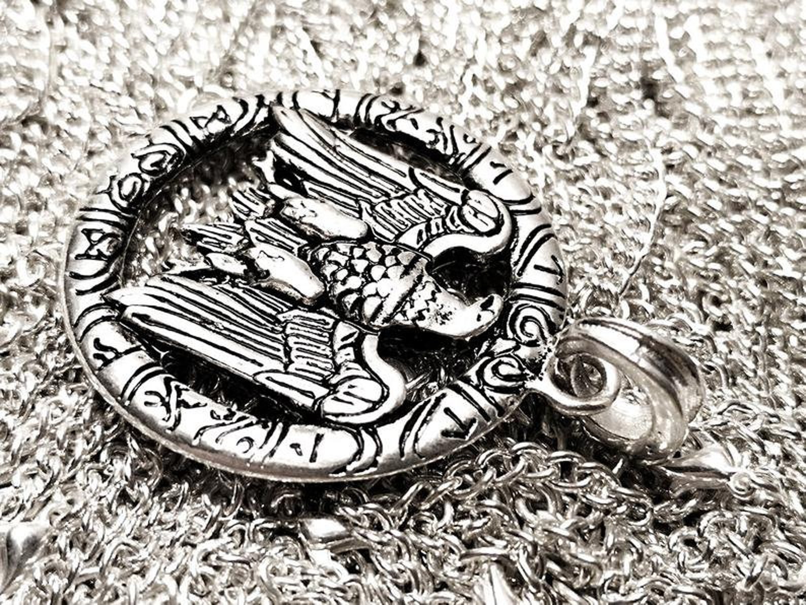 Pendant Germanic coat of arms chain pendant silver plated Etsy