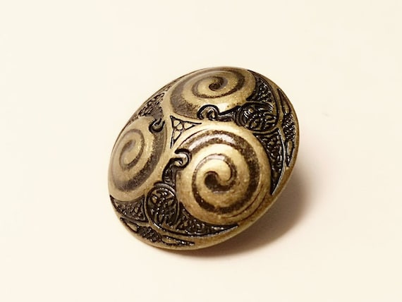 6 Buttons TRISKEL Old Brass Celtic Braiding Celtic Knot Sun Wheel Trachtenknopf Celtic Button Celtic Button Ancient Nordic Celtic