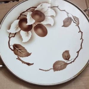 Vintage large porcelain cake plate tray picnic serving plate Antique porcelain cake stand cake server footed platter