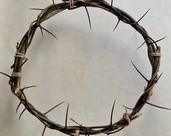 Sharp crown of thorns wreath hawthorn natural thorn wreath for Easter church religious crucifixion decoration hoop natural ring crataegus