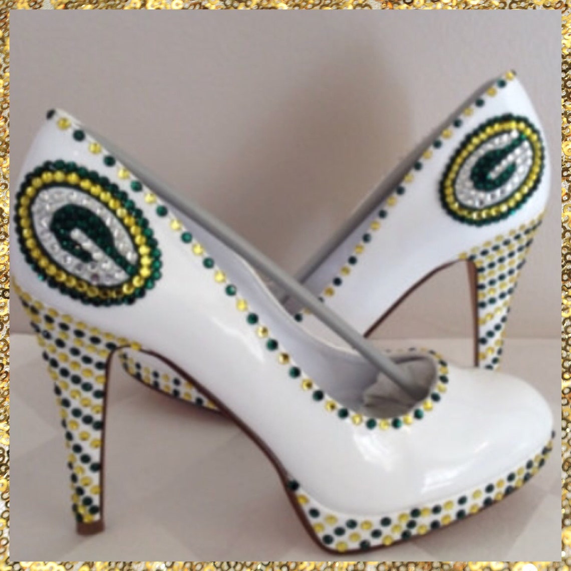 Handmade Packers Heels Green Bay Packers Custom heelsPackers Etsy