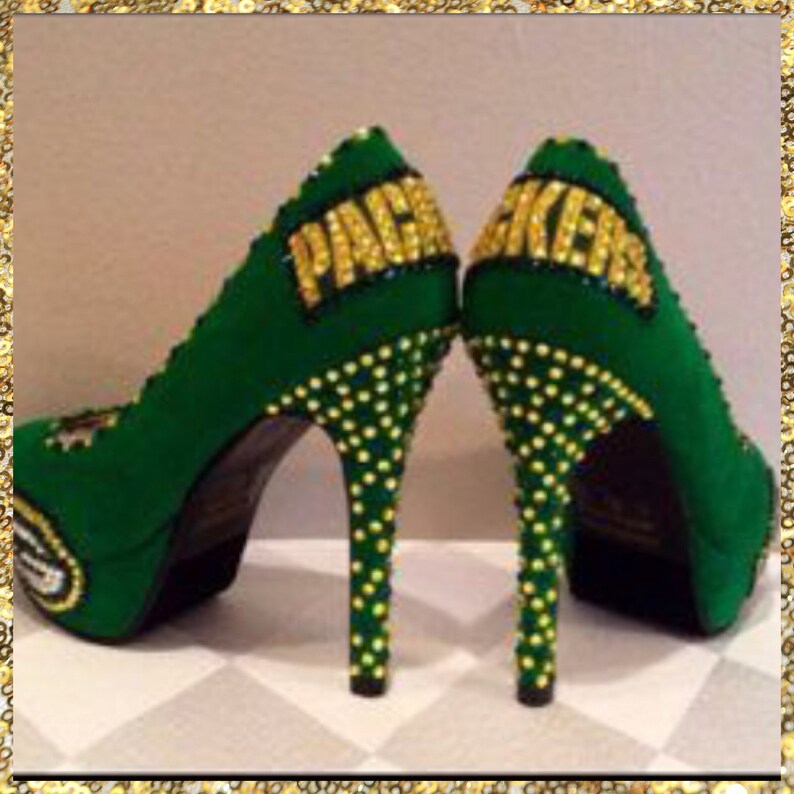 Handmade Packers Heels Green Bay Packers Custom heelsPackers Etsy