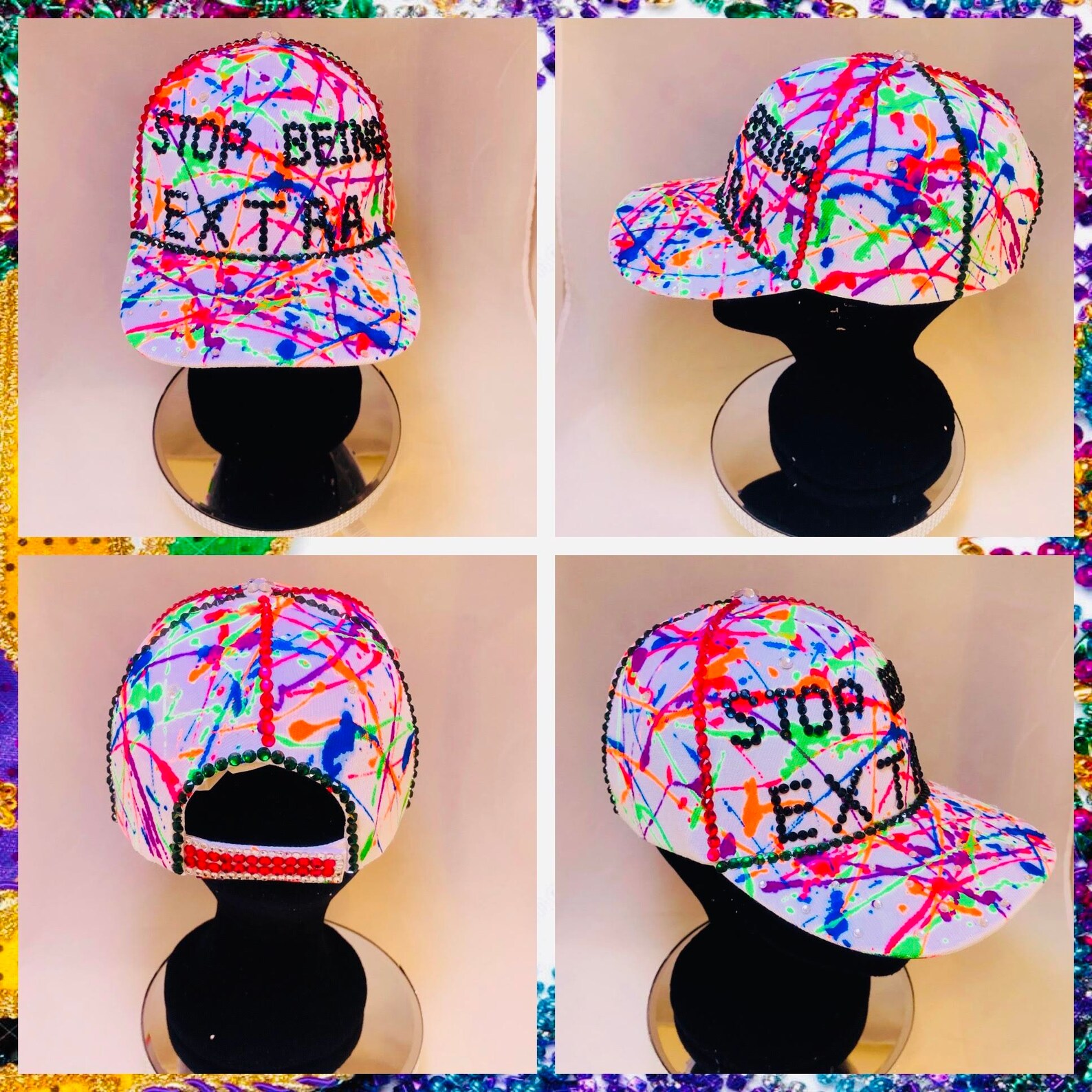 Handmade/Paint splatter hat/Baseball hat/Tiedye Etsy