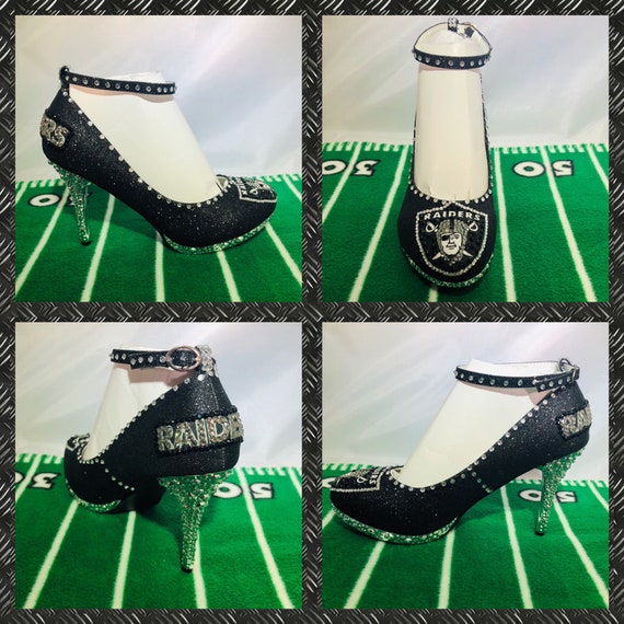 Handmade Raiders Heels Oakland Raiders Custom heels Raiders | Etsy