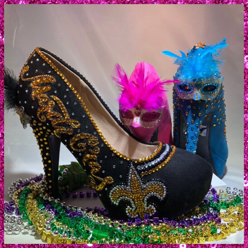 Custom Handmade heels/New Orleans Saints heels/Platform pumps/ Etsy