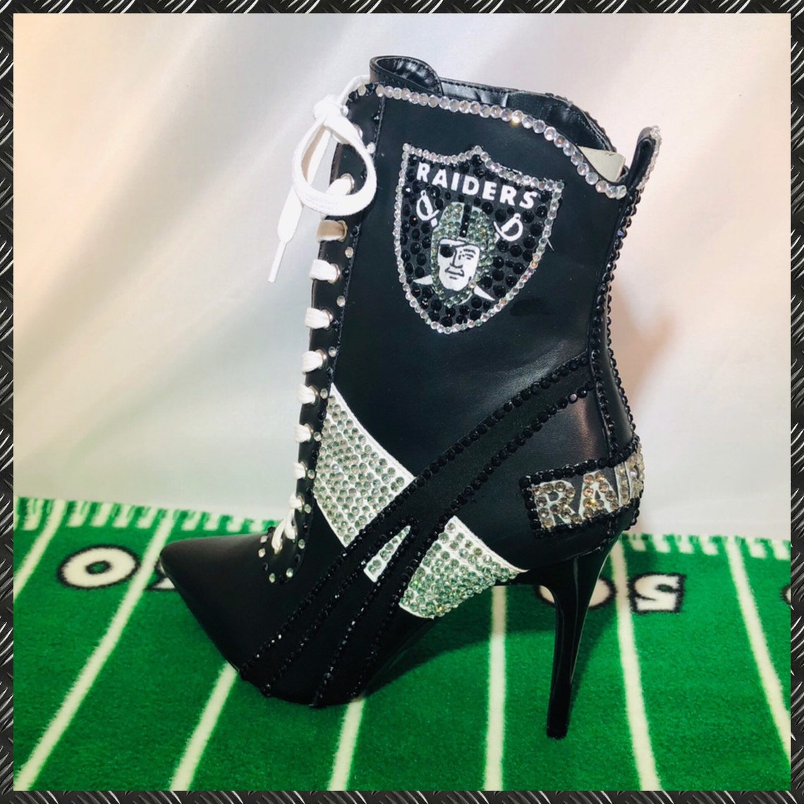 Handmade Raiders Heels Oakland Raiders boots heels Raiders Etsy