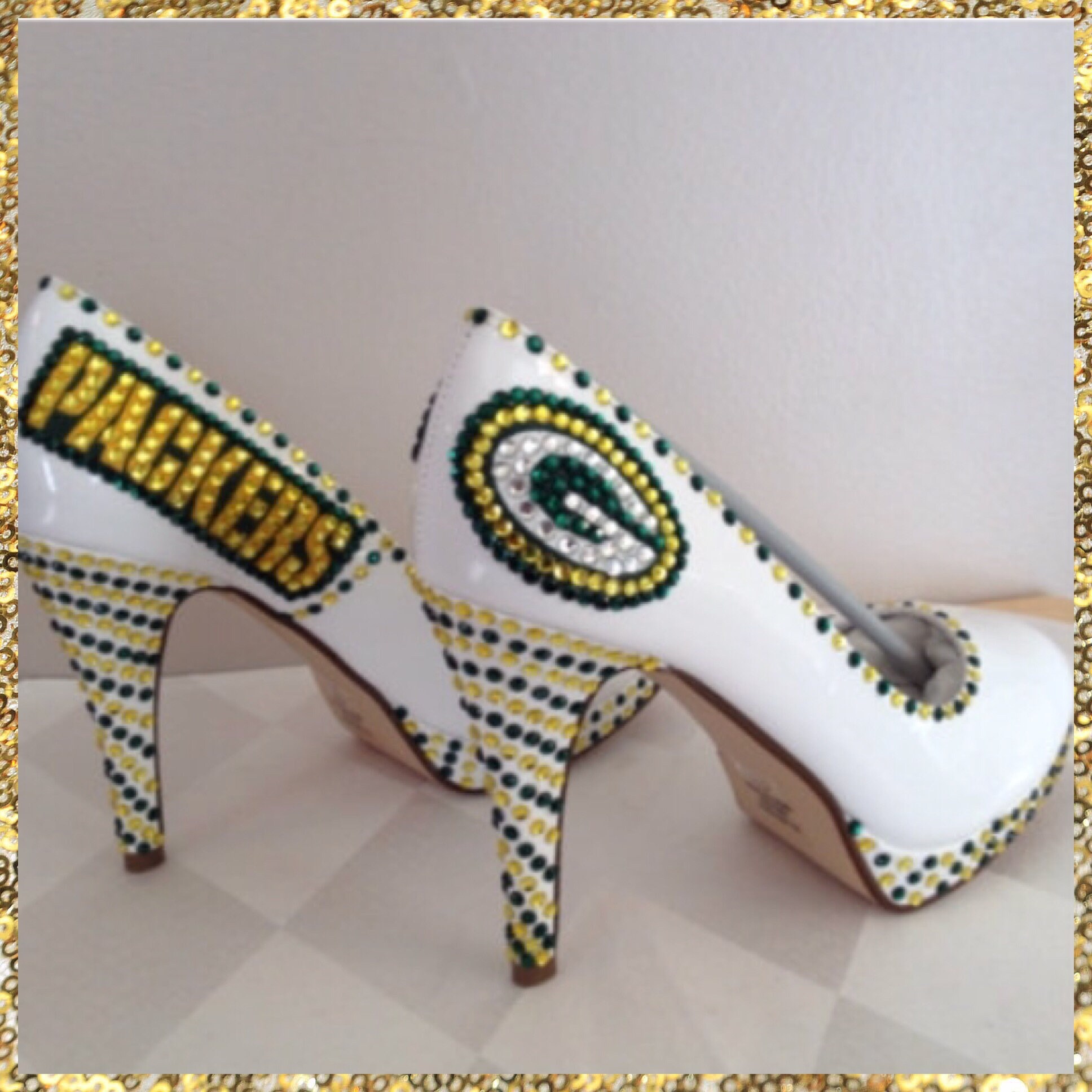 Handmade Packers Heels Green Bay Packers Custom heelsPackers Etsy