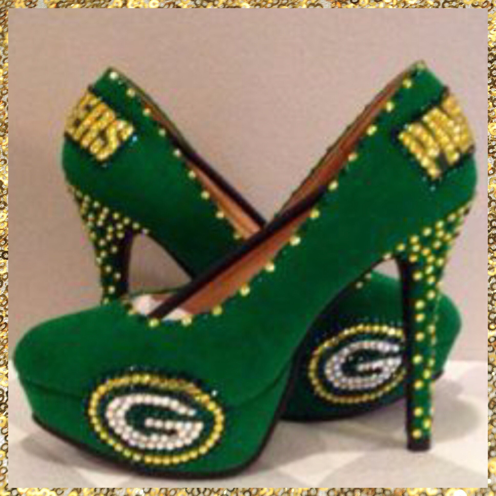 Handmade Packers Heels Green Bay Packers Custom heelsPackers | Etsy