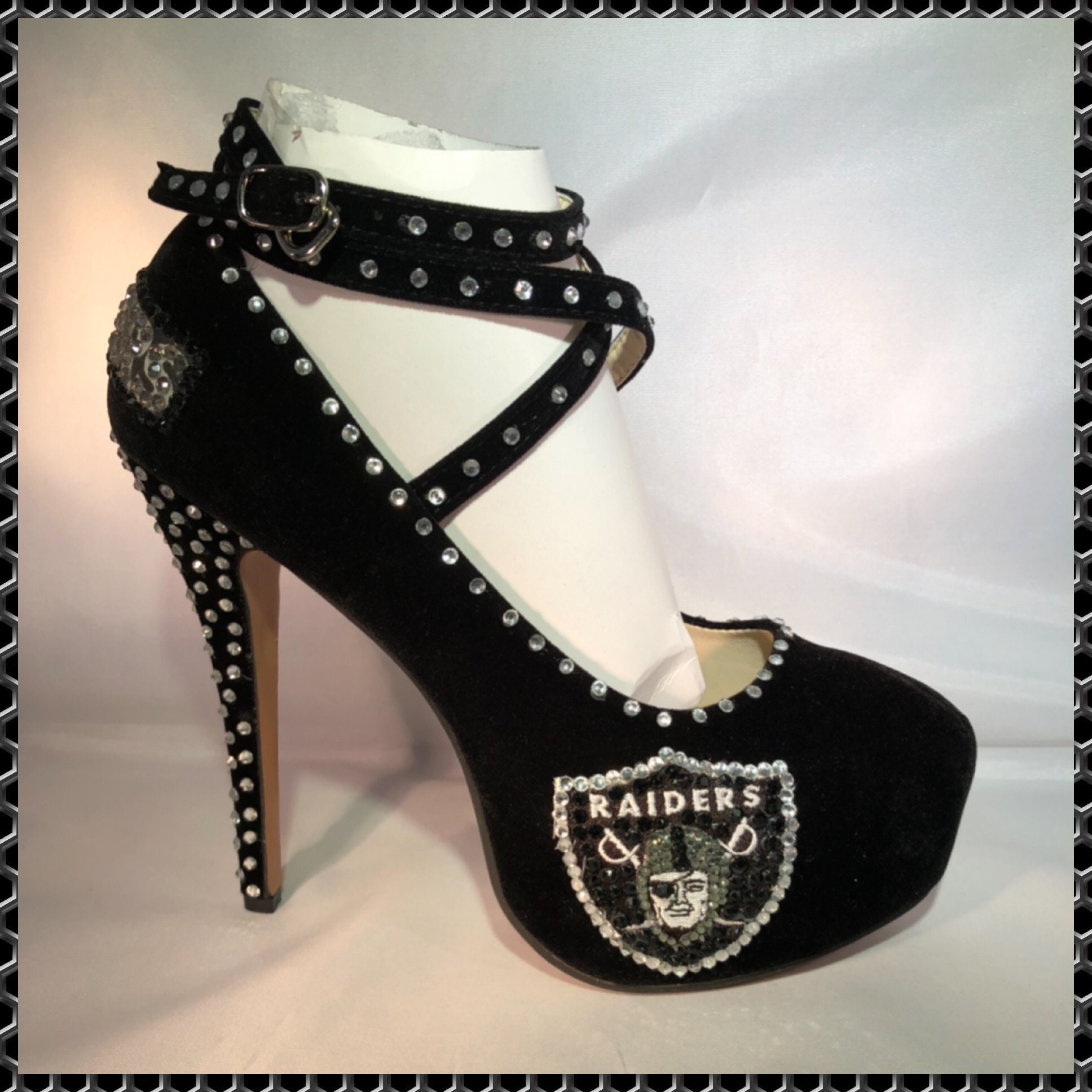 Handmade Raiders Heels Oakland Raiders Custom heels Raiders | Etsy