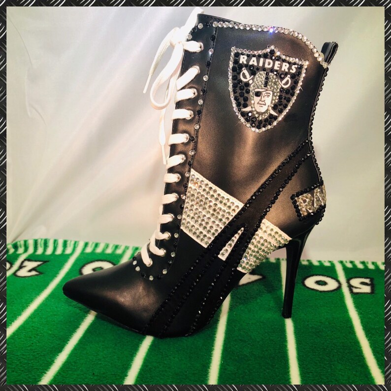 Handmade Raiders Heels Oakland Raiders boots heels Raiders | Etsy