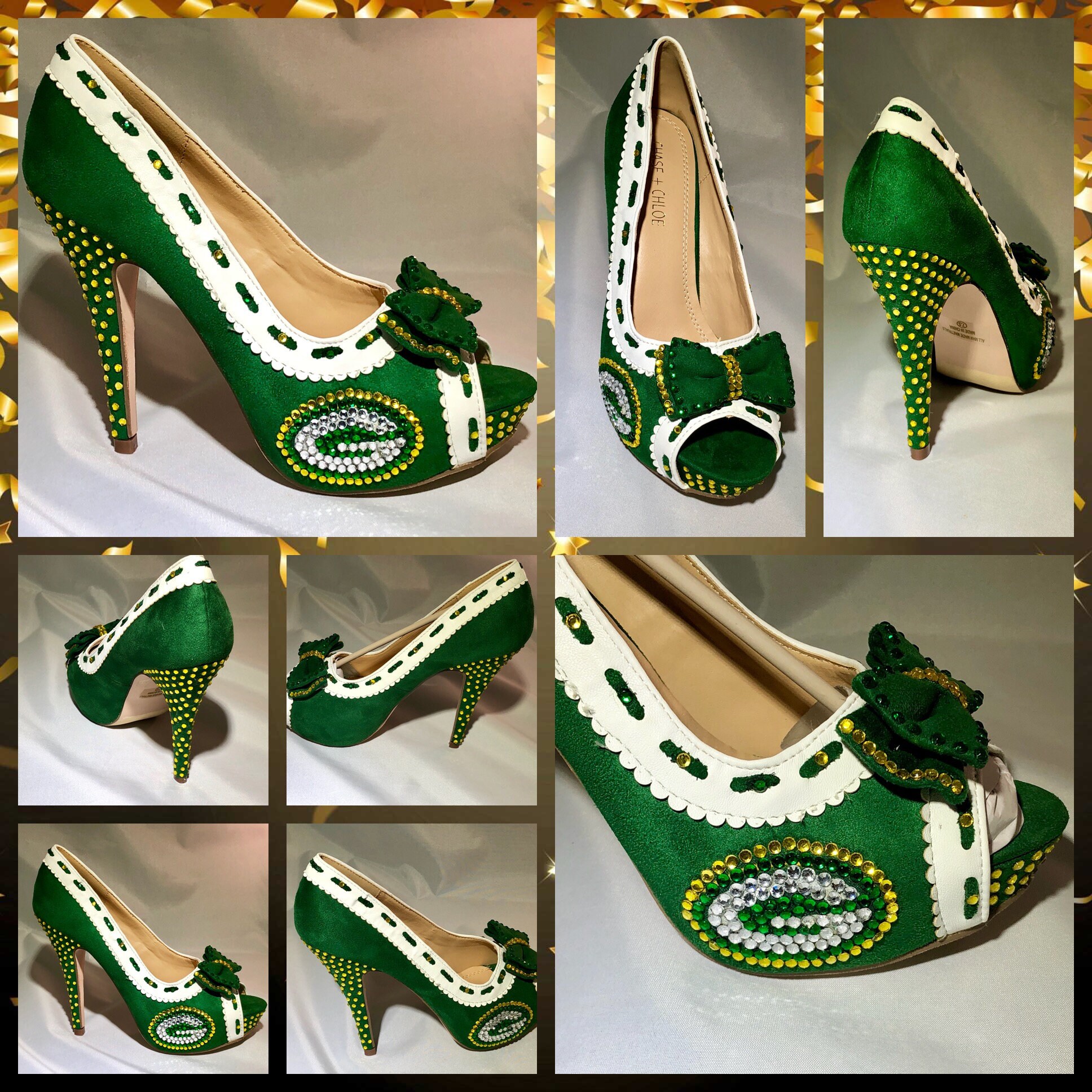 Handmade Packers Heels Green Bay Packers Custom heelsPackers Etsy